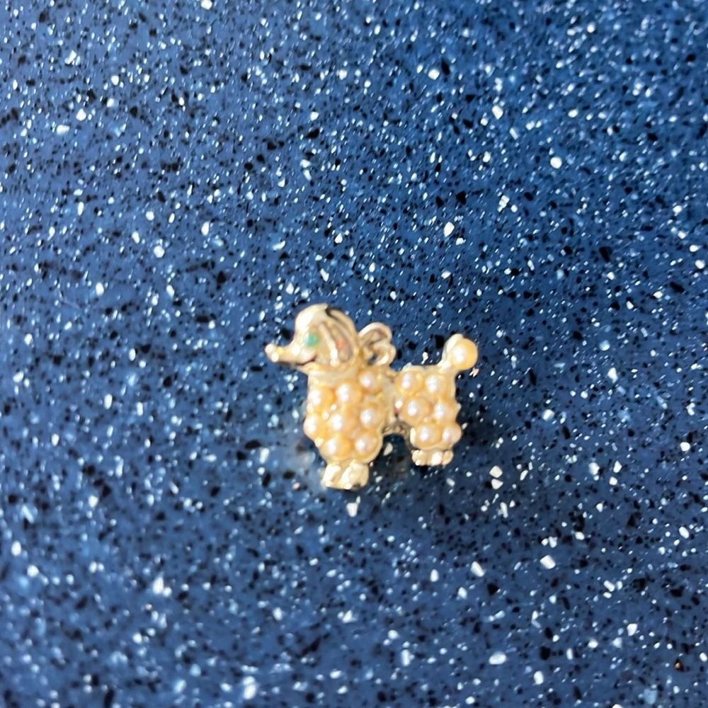3 goldtone jewel studded poodle dog pins - Picture 7 of 8